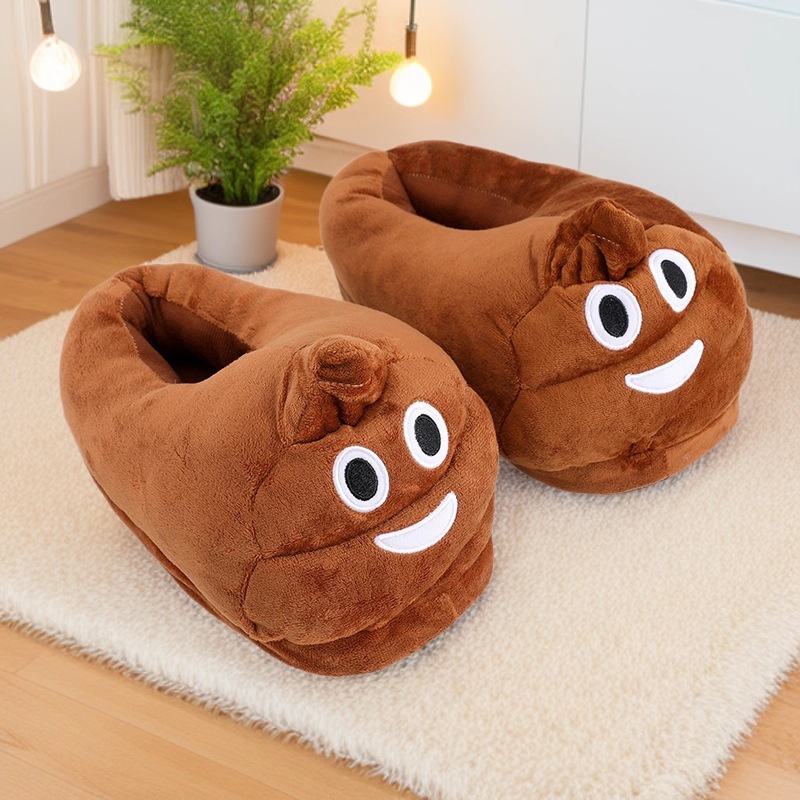 Men Shoes Models - Chaussons en peluche amusants avec emoji