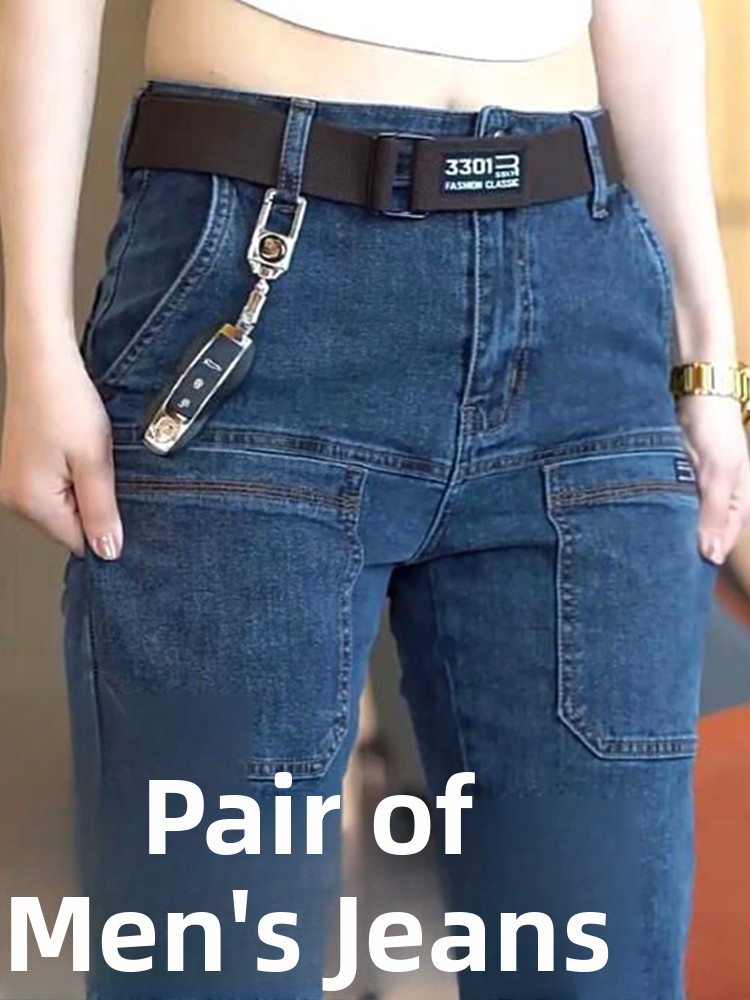 Men'S Shoes For Jeans - Jean en denim coupe slim à