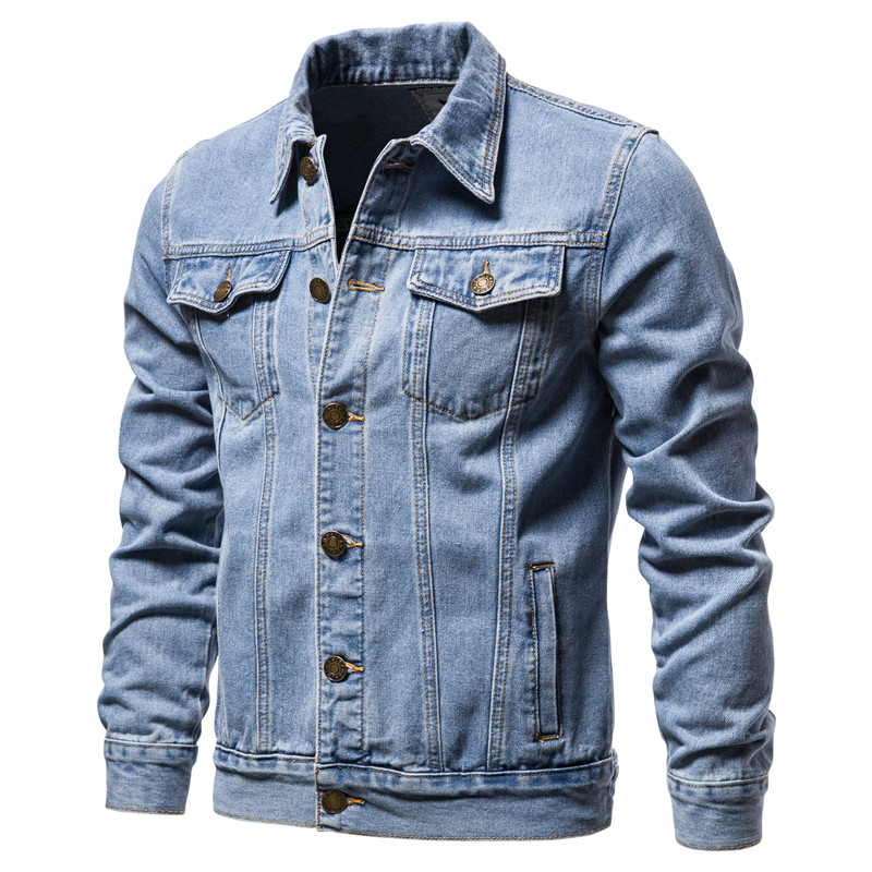 Men'S Shoes For Jeans - 2025 automne Hommes solide Denim vestes