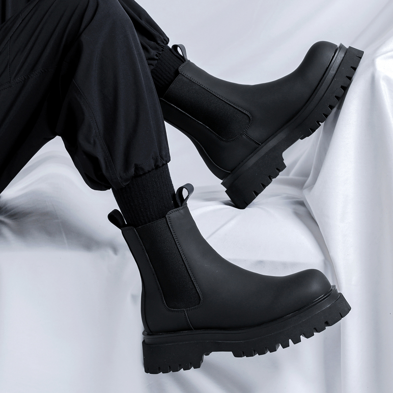 Men Shoes H&M - Bottes Chelsea montantes noires en cuir