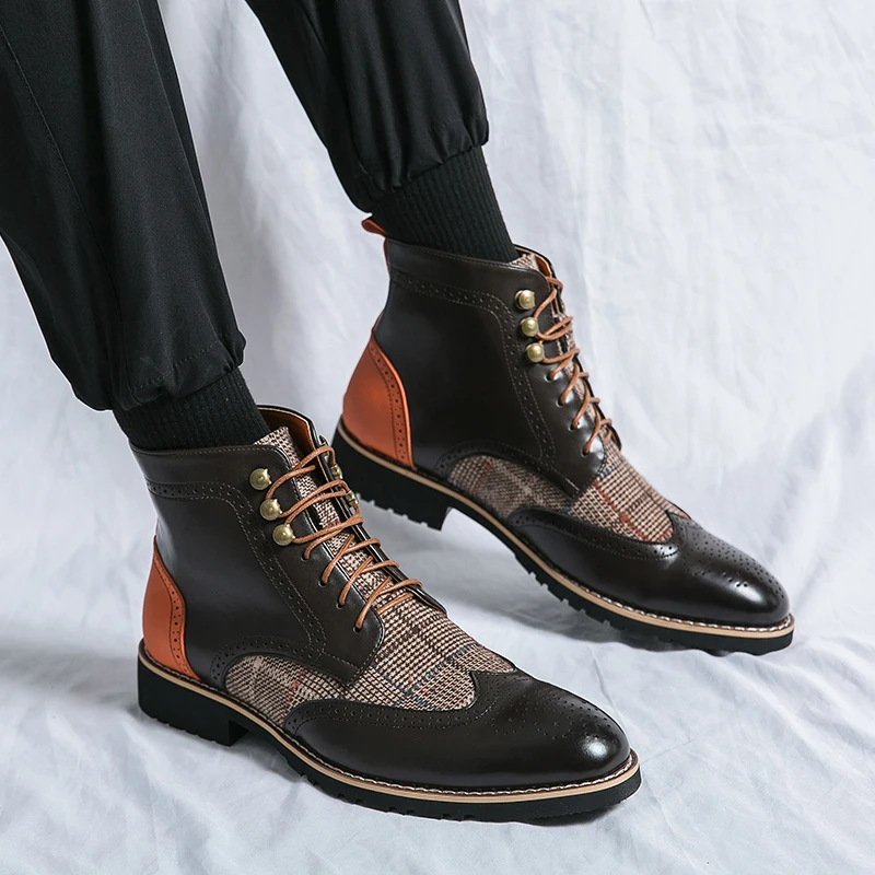 Rétro noir haut hommes richeli - Men'S Shoes Brogues avis et prix
