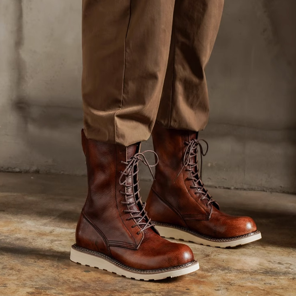 Bottes de moto en cuir véritab - Men'S Shoes Brogues avis et prix