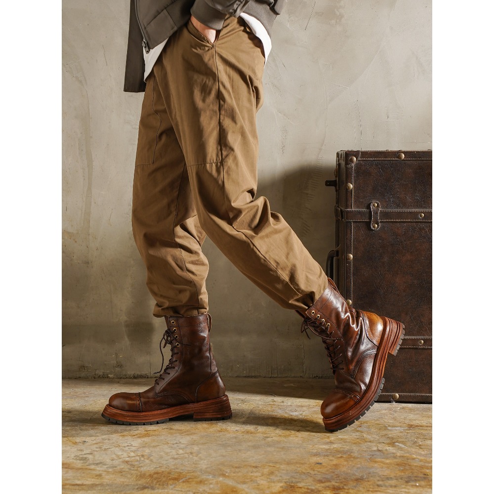 Bottes de moto en cuir véritab - Men'S Shoes Brogues avis et prix