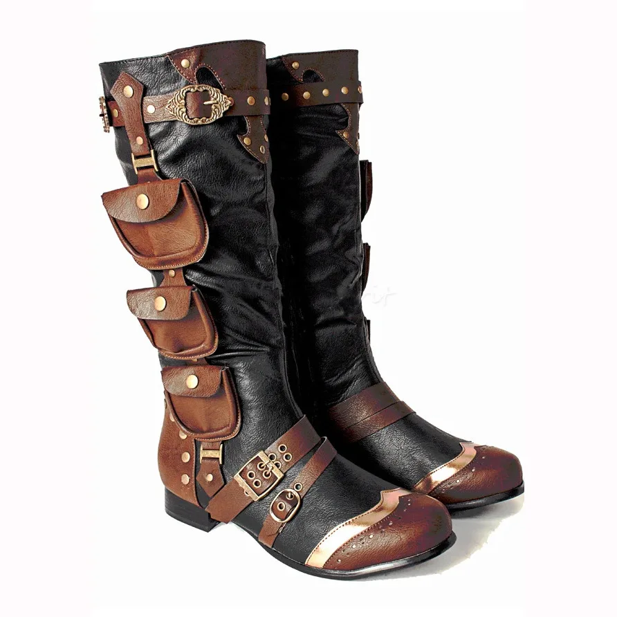 Bottes hautes rétro médiévales - Men Shoes Europe To Us avis et prix